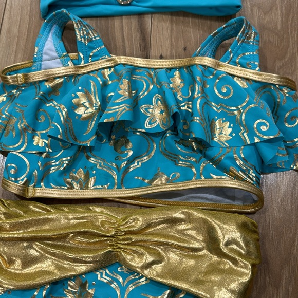 3 piece princess jasmine swim suit size 4 - Picture 3 of 7